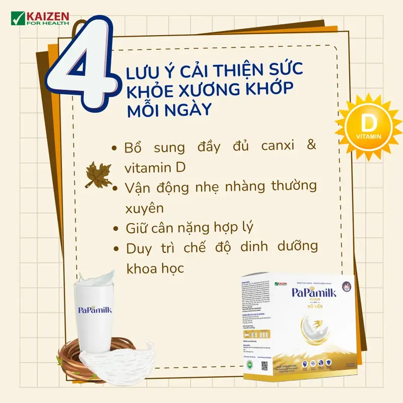 Sữa Non Tổ Yến Papamilk Gold - Hỗ Trợ Xương Khớp (24 Gói x 32g) - ảnh 5